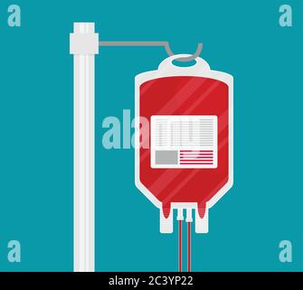 Sac de don du sang. Style plat vector illustration Illustration de Vecteur