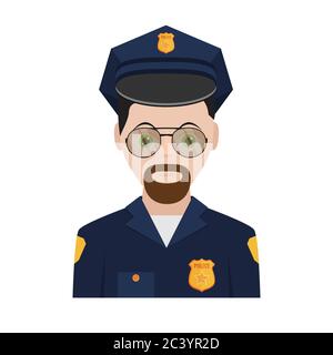 Agent de police avatar illustration. L'icône de la mode dans le style policier télévision. Illustration de Vecteur