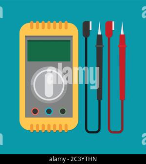 icône de voltmètre vectoriel plat Illustration de Vecteur