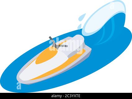 Icône jet ski, style isométrique Illustration de Vecteur