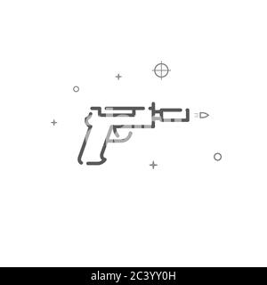 Icône de ligne vectorielle simple pistolet silencieux. Symbole, pictogramme, panneau. Arrière-plan clair. Contour modifiable Illustration de Vecteur