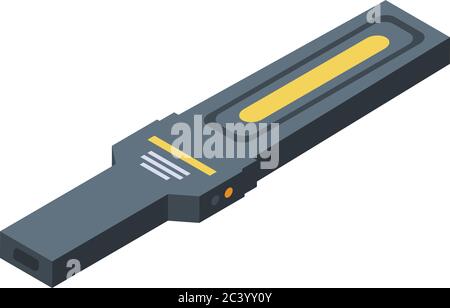 Icône de détecteur de métaux Officer, style isométrique Illustration de Vecteur
