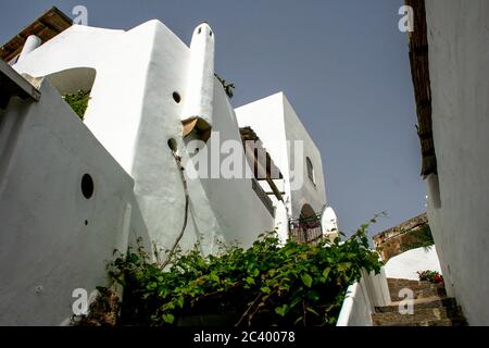 Stromboli île architecture populaire. Îles Eoliennes en Sicile (Italie) Banque D'Images