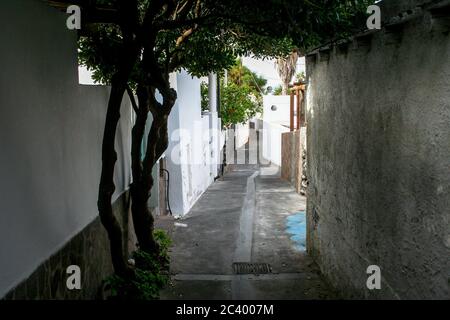 Stromboli île architecture populaire. Îles Eoliennes en Sicile (Italie) Banque D'Images