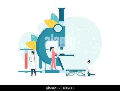Personnel et équipement de laboratoire médical, image vectorielle Illustration de Vecteur