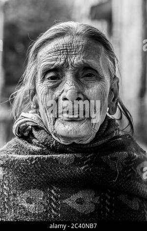 Portrait d'une dame de 90 ans Banque D'Images