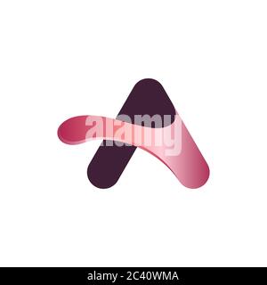 Couleur créative moderne A Letter logo Design avec typographie moderne et tendance. Minimaliste abstrait plat oeil accrocheur lettre logo icône vecteur illus Illustration de Vecteur