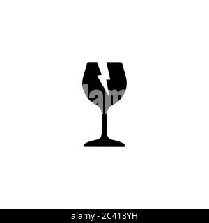 Icône fragile. Symbole de verre avertissement. Vecteur sur fond blanc isolé. SPE 10. Illustration de Vecteur