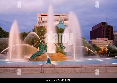 Logan Square Fountain, Parkway Museum District, Philadelphie, Pennsylvanie, États-Unis Banque D'Images