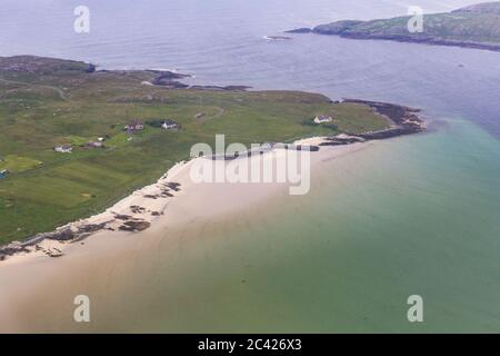 Royaume-Uni, Écosse, Hébrides extérieures, île de Barra, côte est à Ersary Banque D'Images