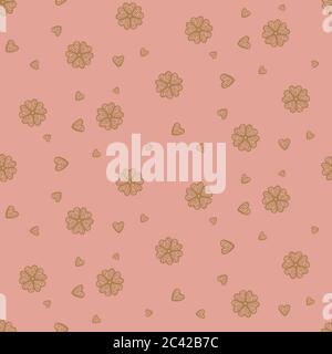 fleurs et coeurs modèle vectoriel sans couture Illustration de Vecteur