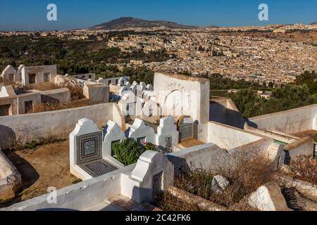 Cimetière à Fès, Maroc Banque D'Images