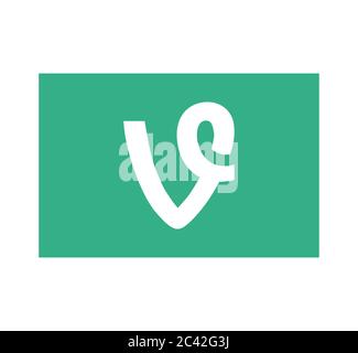 Logo de vigne. L'application Vine peut être utilisée pour parcourir des vidéos. Application vigne . Kharkiv, Ukraine - 15 juin 2020 Banque D'Images