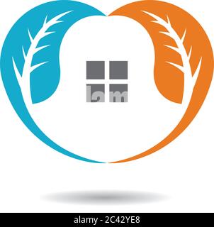 Illustration de l'icône du logo de la maison verte Illustration de Vecteur