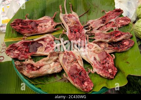 Udon Thani ISAN Thaïlande - viande de rat sur le marché à la vente Banque D'Images