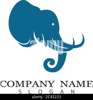 Modèle de logo éléphant dessin d'illustration d'icône vectorielle Illustration de Vecteur