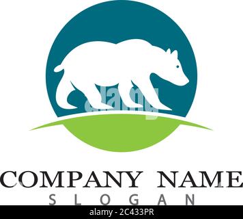 Modèle de logo ours illustration d'icône vectorielle Illustration de Vecteur