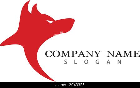 Modèle de logo Wolf motif d'illustration d'icône vectorielle Illustration de Vecteur