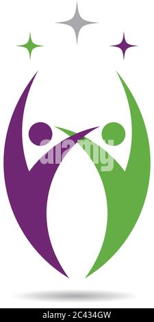 Modèle de logo sain vie dessin d'illustration d'icône vectorielle Illustration de Vecteur