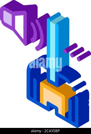 illustration vectorielle isométrique avec icône en verre insonorisé Illustration de Vecteur