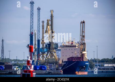 Rostock, Allemagne. 15 juin 2020. Les navires de cargaison sont amarrés dans l'un des bassins portuaires du port de Rostock, dans le port d'outre-mer. Credit: Jens Büttner/dpa-Zentralbild/ZB/dpa/Alay Live News Banque D'Images