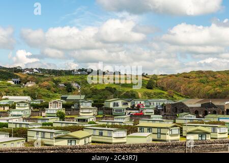 Hayes Static Caravan Park, Owenahincha, West Cork, Irlande. Banque D'Images