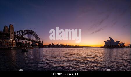 lever de soleil classique du port de sydney Banque D'Images
