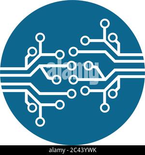 Modèle de logo de circuit dessin d'illustration d'icône vectorielle Illustration de Vecteur