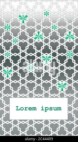 Arrière-plan holographique arabe. Modèle vectoriel de toile de fond moderne pour l'invitation, la célébration, enregistrer la date, l'affiche, l'annonce avec holographique Illustration de Vecteur