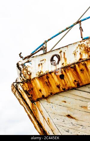 Cimetière de bateaux de pêche à Camaret-sur-Mer, département du Finistère, Bretagne, france Banque D'Images