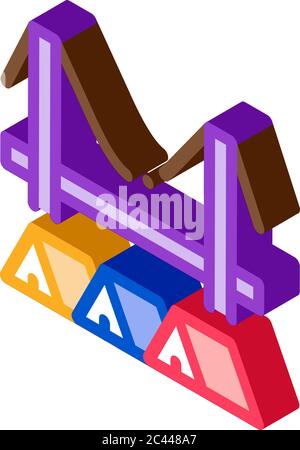 illustration vectorielle d'icône isométrique pour les tentes sans abri sous le pont Illustration de Vecteur