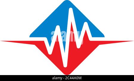 Modèle de logo Pulse dessin d'illustration d'icône vectorielle Illustration de Vecteur