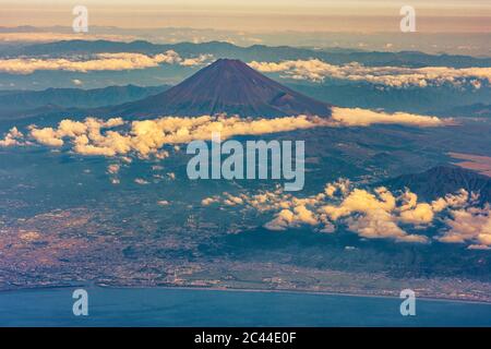 Vue aérienne du Mont Symbole Fuji du Japon Banque D'Images