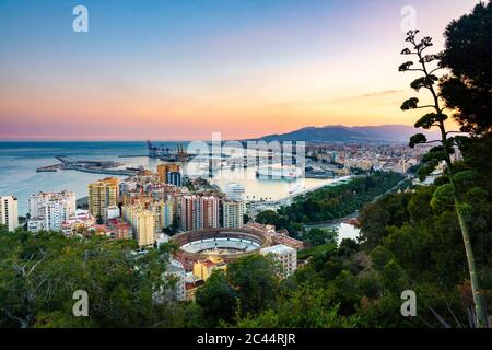 Vue depuis le belvédère de Gibsalfaro - Malaga, Espagne Banque D'Images