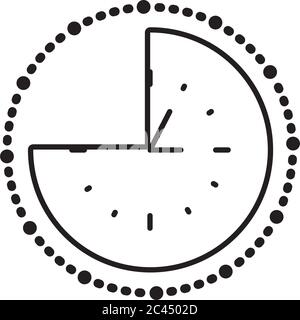 icône horloge de 45 minutes sur fond blanc, style de ligne, illustration vectorielle Illustration de Vecteur