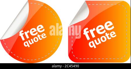 Devis gratuit bouton brillant set isolated on white Banque D'Images