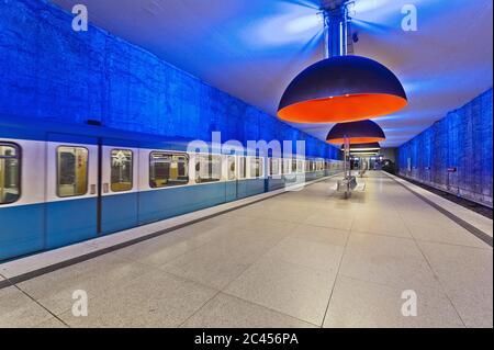 Station de métro, Munich, Bavière, Allemagne Banque D'Images