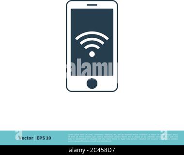 Smartphone signal icône Vector logo modèle Illustration Design. Vecteur EPS 10. Illustration de Vecteur