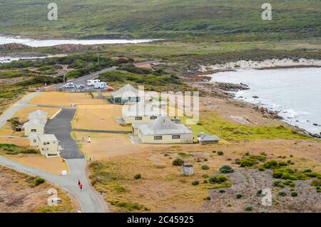 Les gardiens de phare cottages au phare de Cape Leeuwin, construit en 1895, est le point le plus au sud-ouest de l'Australie continentale Banque D'Images