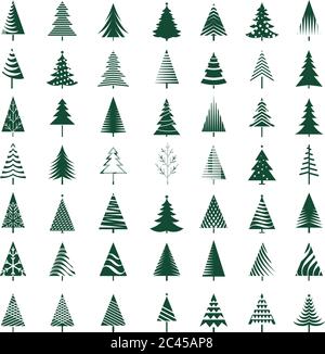 Icône représentant des arbres d'hiver verts. Illustration vectorielle. Illustration de Vecteur