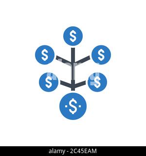 Icône de glyphe de vecteur de retour sur investissement Illustration de Vecteur