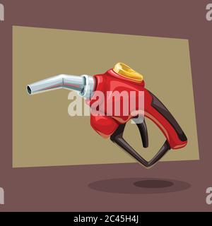 pistolet de remplissage de carburant, dessin animé rouge Illustration de Vecteur