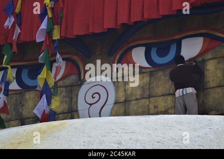 Stupa de Boudhanath, Katmandou, Népal Banque D'Images