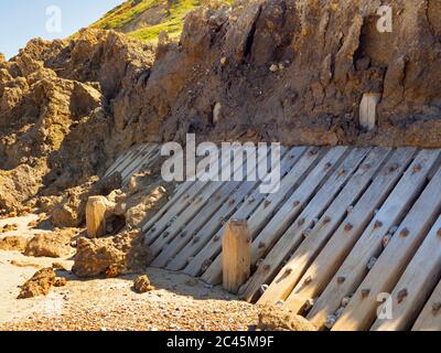 Effondrement de la falaise d'hiver à Trimingham Norfolk, Royaume-Uni, en juin Banque D'Images