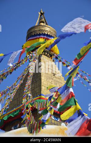 Stupa de Boudhanath, Katmandou, Népal Banque D'Images