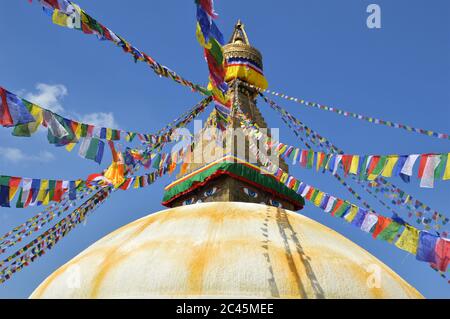 Stupa de Boudhanath, Katmandou, Népal Banque D'Images