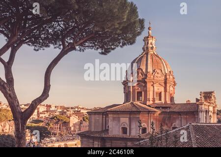 Église catholique Rome – Chiesa dei Santi Luca e Martina Banque D'Images