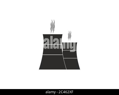 Tour de refroidissement, icône de la centrale nucléaire. Illustration vectorielle, conception plate. Illustration de Vecteur