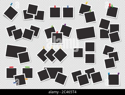 Ensemble de cadres photo réalistes, illustration vectorielle sur fond transparent Illustration de Vecteur