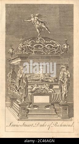 Tombe de Lewis/Ludovic Stewart duc de Lennox & Richmond, Abbaye de Westminster 1756 Banque D'Images